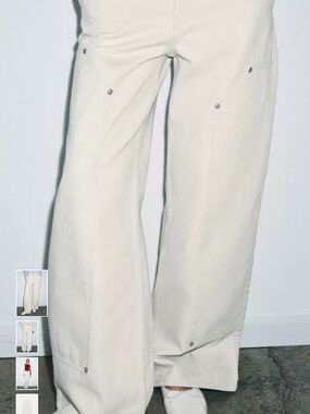Zara Ecru Utility Pants